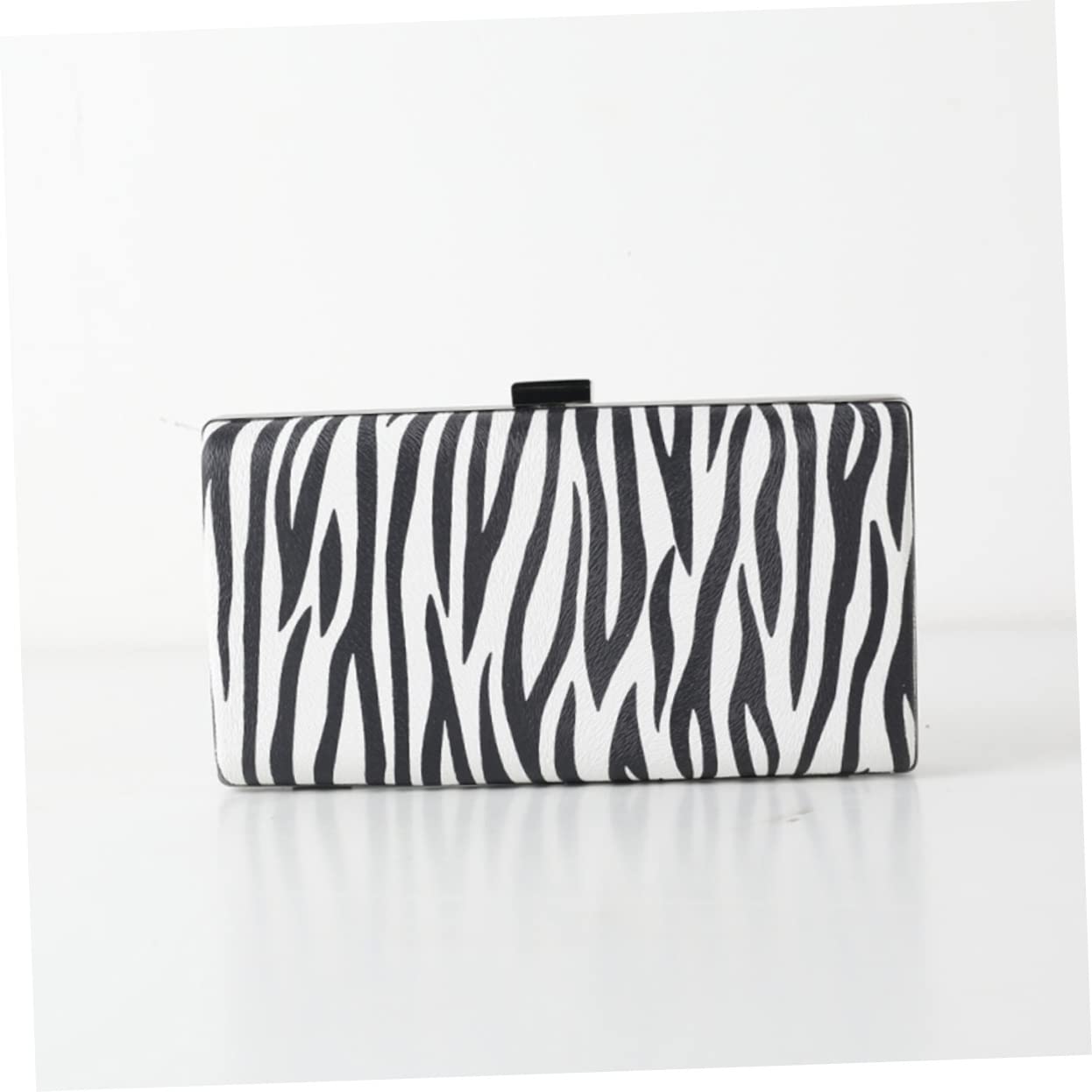 BESTYASH Bolso de Noche de Rayas de Cebra Pu Negro para Mujer