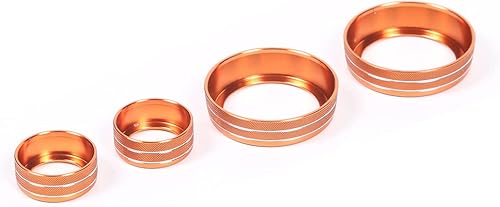 Miniatura 5 de Aleación de aluminio para Chevrolet Corvette C7 2014-2019 coche aire acondicionado volumen perilla cubierta ajuste accesorios coche (naranja)