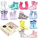 TeeHee Kids Girls Cotton Fashion Crew Socks 12 Pair Pack (3-5Y, Overlock Ruffle Top)