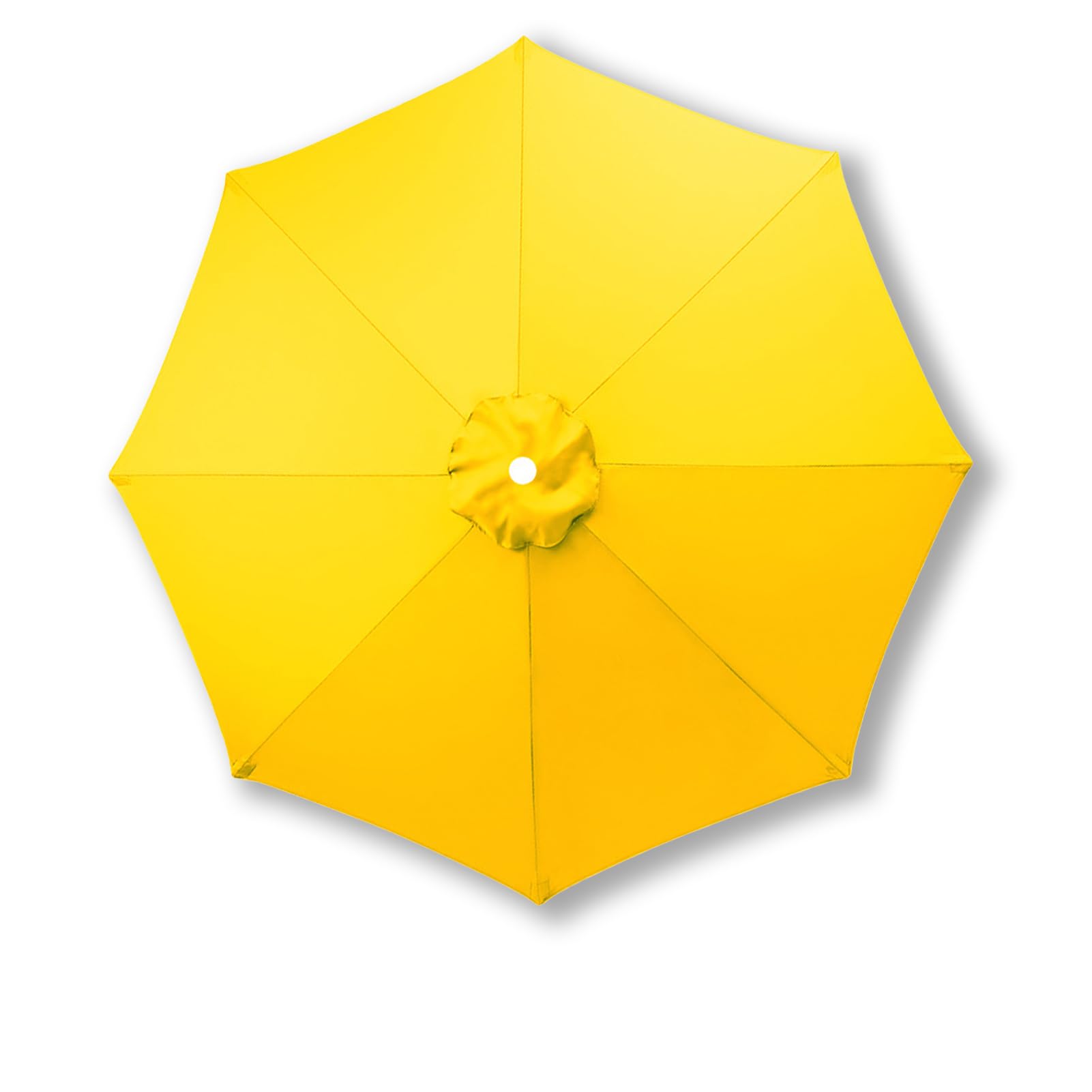 UemumPem 3.5m/3.0m/2.8m/2.7m/2.5m/2.3m/2.0m Replacement Parasol Canopy, 6/8 Ribs for Garden Umbrella Replacement Fabric, UPF 50+ Parasol Replacement Canopy for Market/Beach (Yellow,2.0m / 6 Ribs)
