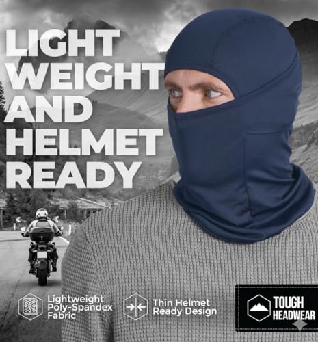 Image of Tough Headwear Balaclava Ski Mask - Breathable Face Mask for Men - Flexible Hinge Full Face Cover - Windproof Motorcycle Gear