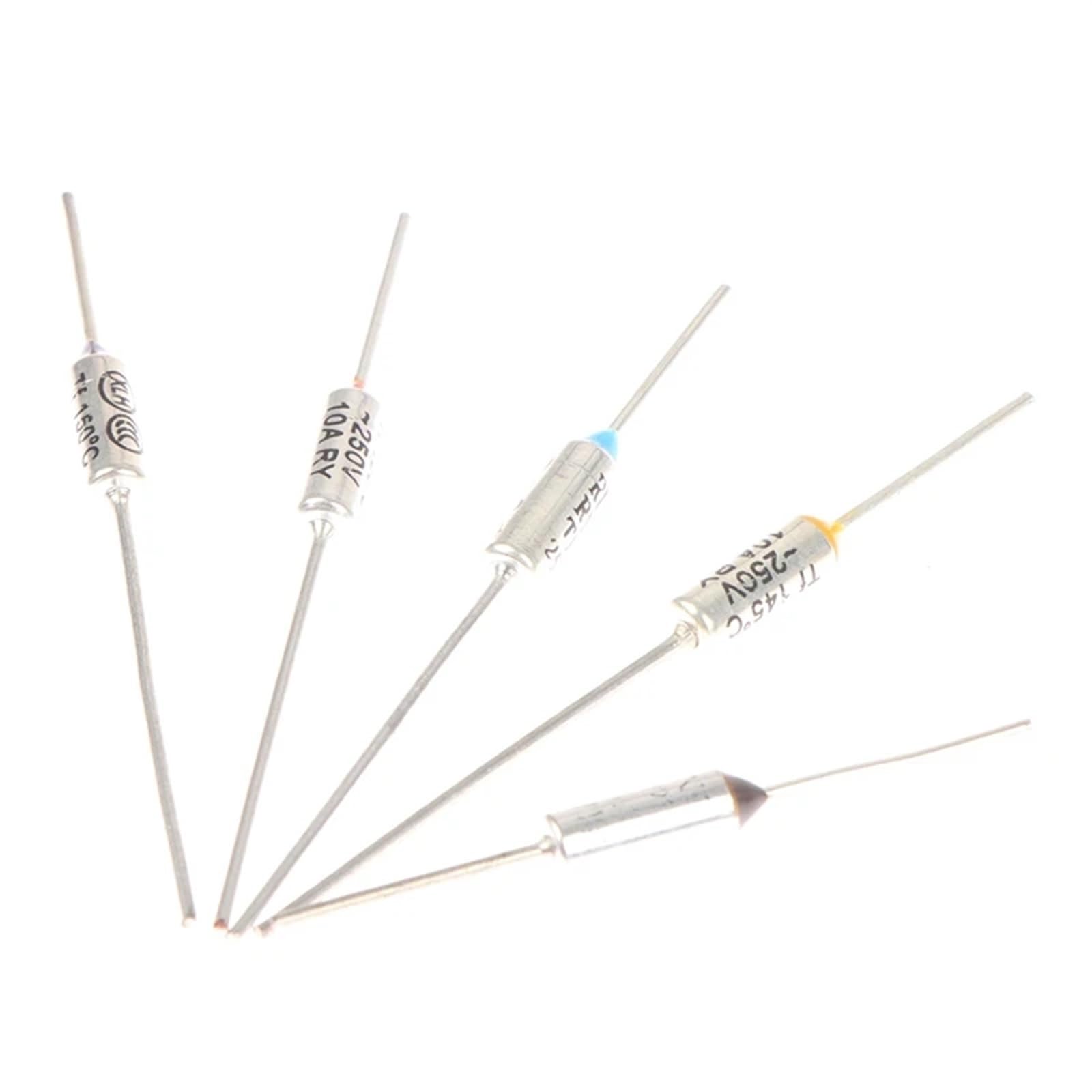 WTEPNQQDI 10Pcs Metal Thermal Fuse 10A 15A 250V Temperature 142° 150° 172° 185° 216°(A)