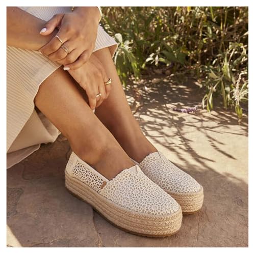 TOMS Womens Valencia, Natural Moroccan Crochet, 8.5 - Thumbnail 2