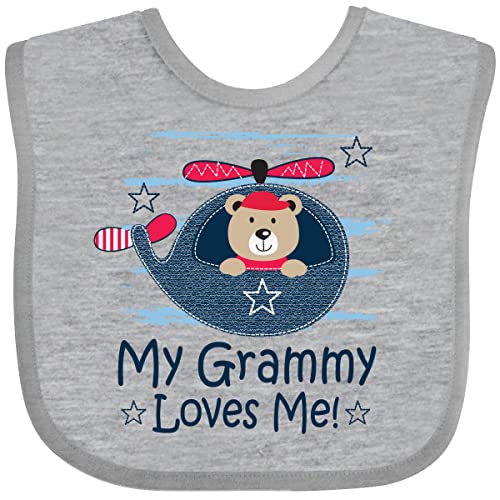 inktastic Grammy Loves Me Grandson Bear Baby Bib
