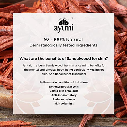Ayumi Sandalwood & Cocoa Butter Face Cream, With Organic Aloe Vera For Soft Skin, Helps Preserve Hydration & Moisture to Leave Skin Feeling Refreshed - 1 x 100ml - Image 4