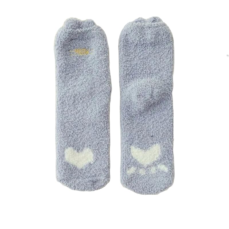 the purple tree Bunny Paw Woollen Fleece Socks For Women and Girls (1 pair, Grey) Winter socks, cute socks, girly socks, fuzzy socks, warm socks, best gift for girls-picture-16