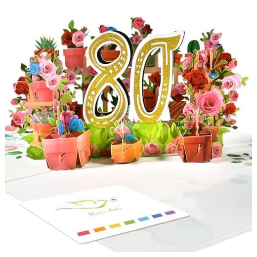 Magic Ants Tarjeta de aniversario, tarjeta de cumpleaños, aniversario de boda, tarjeta de felicitación 3D, tarjeta de 80 años de edad, tarjeta de felicitación con ramo de rosas (80)