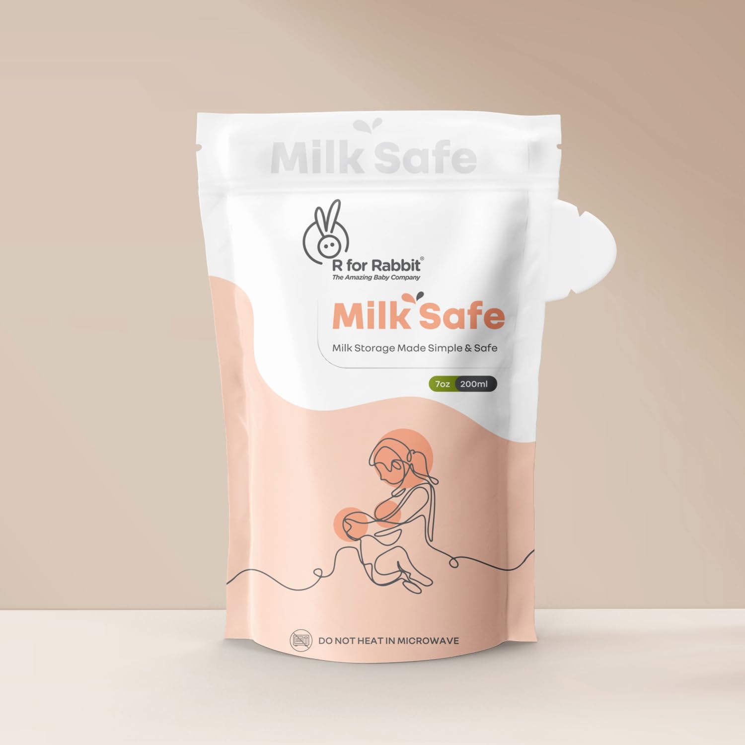 R for Rabbit Breast Milk Storage Bags, Double Zip Lock Seal, BPA Free Milk Safe 200 ml Capacity Freezer Bag for Baby Breast Milk (Pack of 30)