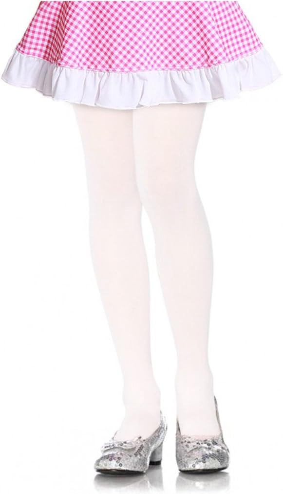 MOPAS Pack of 12 Pairs - Girl's Winter Tights White Solid - XS