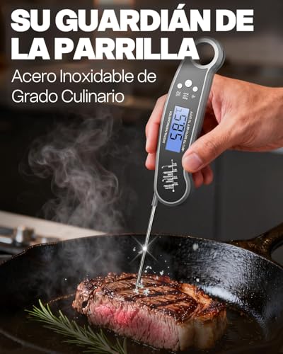 Miniatura 5 de Besroy Termómetro Cocina Digital,Lectura En 2-3s, Sonda Plegable Y Impermeable, Pantalla Lcd Nítida, Termómetro Carne Adecuado Para Cocinar En La Cocina, Carne, Parrilla, Leche