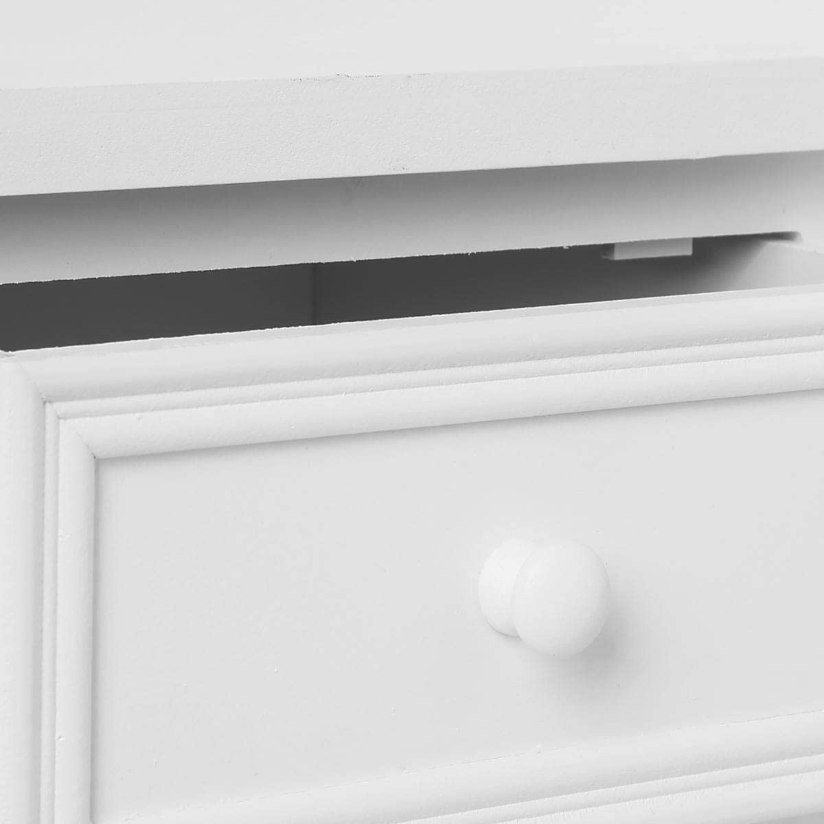 Atmosphera - Tavolino consolle Charm bianco, L 80 x H 76 cm, 2 cassetti, stile romantico - Tavolino per ingresso, camera da letto, soggiorno