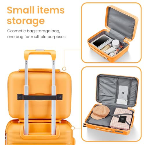 Luggage Sets 4 Piece(14/20/24/28) PP Lightweight & Durable Expandable suitcase (Orange)4