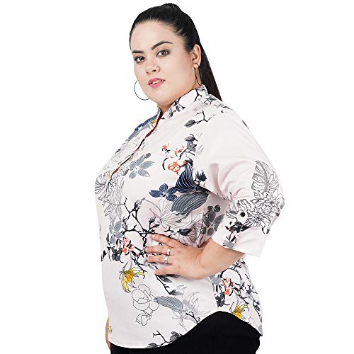Image of Indietoga Women's Plus Size Floral Printed Casual Long Tunic Tops (2XL to 7XL)