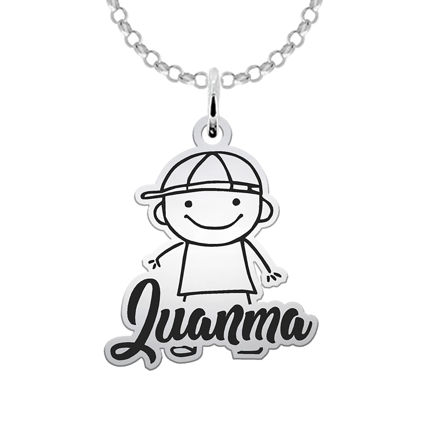 Colgante Niños PLATA DE LEY personalizado con hasta 3 niños