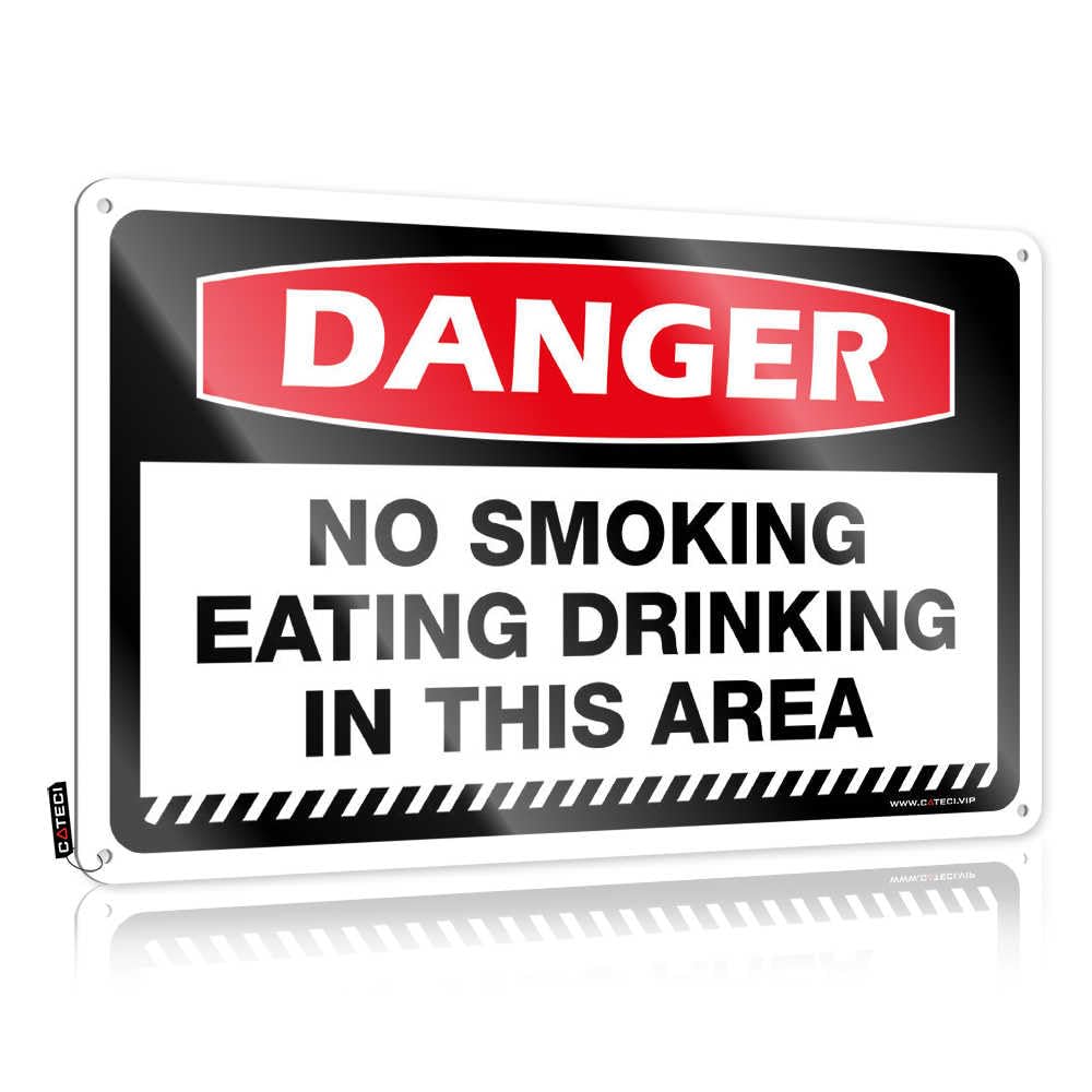 Fzfn Colour Wall Art Personalized Wall Art - Danger No Smoking Eating Drinking In This Area Designer Classy Retro Style Decoration For Saloon Bar(30X40cm)