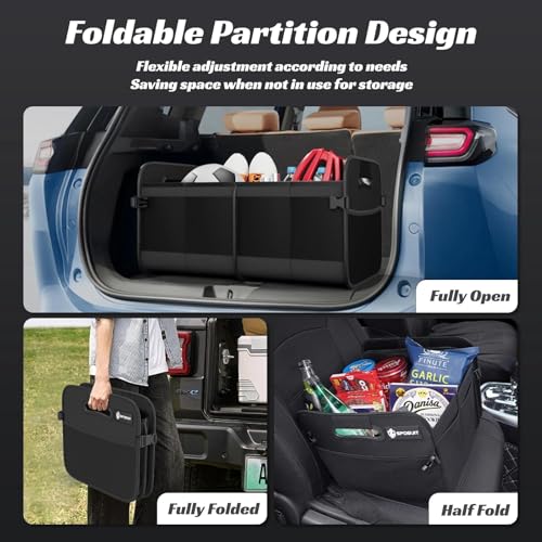 Image of Sposuit Trunk Organizer for Car - 80L Collapsible Sturdy Car Storage, Black