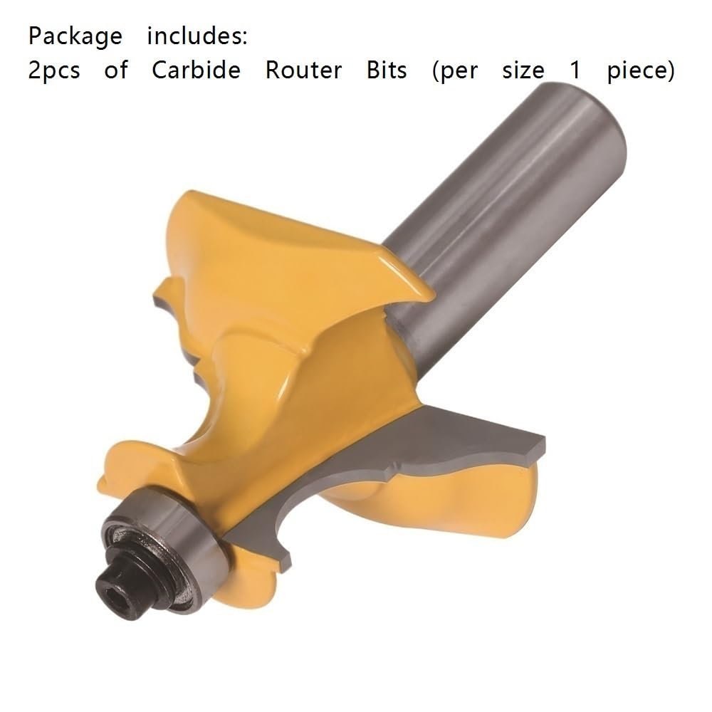 2 Pezzi Fresse Carburo Scanalatura Incisione, Codolo 12Mm, Rifinitura Porta