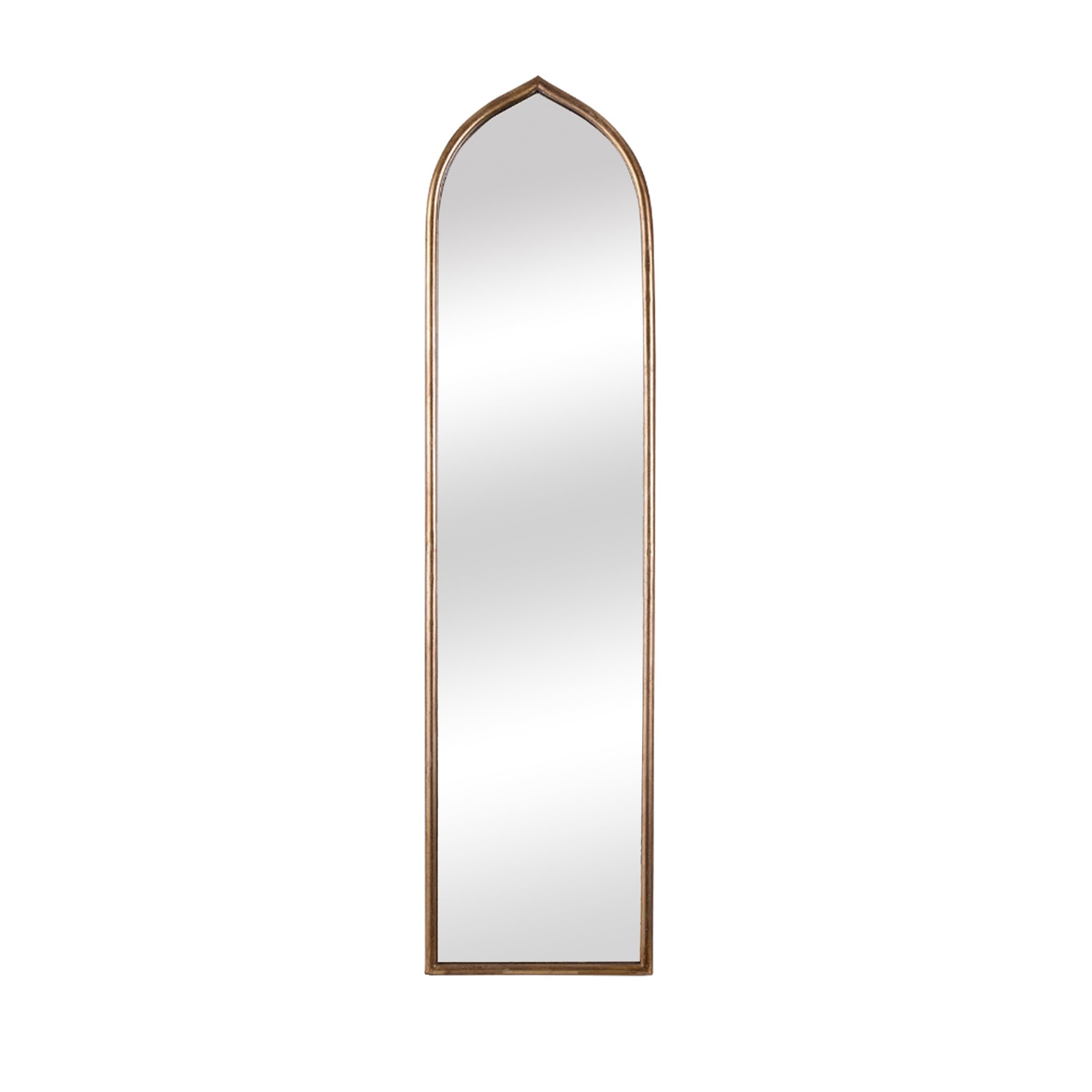 Lacoqulet Vintage Arched Mirror - Full Length Gold Iron Frame, Distortion-Free Glass for Bedroom & Entryway