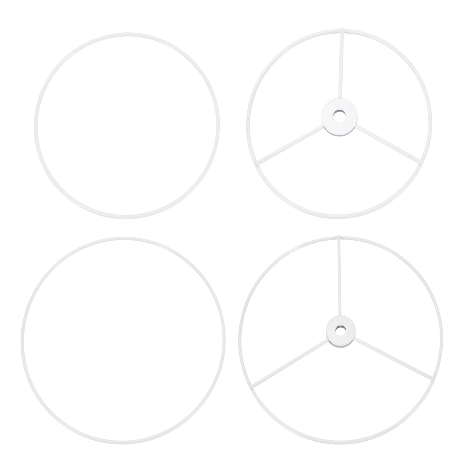 PATIKIL 6/8 Inch E26 E27 Lamp Shade Ring Frame, 2 Pack Lampshade Holder Wire Frame DIY Drum Ring for Table Floor Lamp White