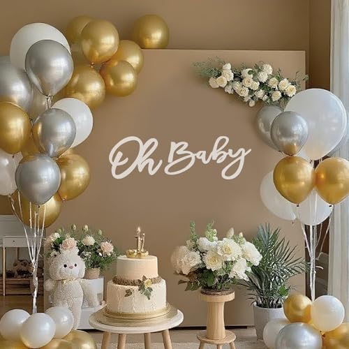 Vinilo decorativo Oh Baby para baby shower blanco miniatura 5