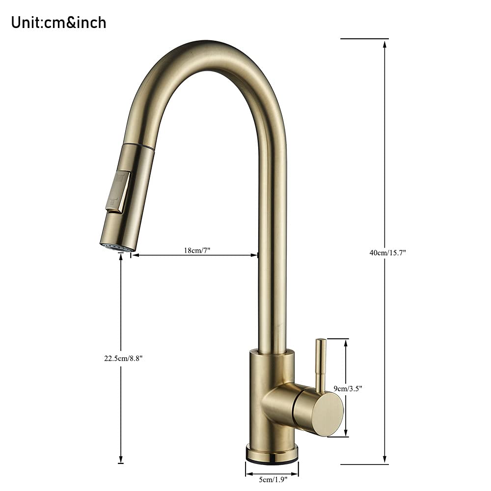 Touch Control d Kitchen Faucet - Setive Sensor Mixer Tap per cucina - Spazzola moderna d h - Design facile estraibile per la massima comodità