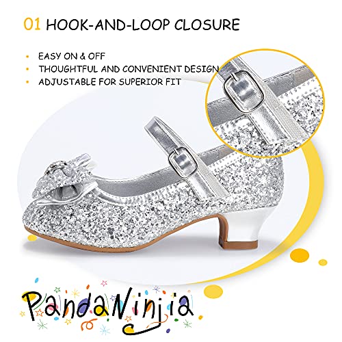 Image of PANDNAINJIA Girls Dress Shoes Toddler Heels Mary Jane Pumps
