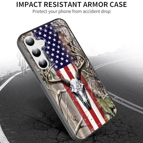JHYYTUJTYP for Galaxy A55 5G/A35 5G Case,[Military Grade Drop Tested] Heavy-Duty Tough Rugged Shockproof Protective Case for Samsung Galaxy A55 5G/A35 5G 6.6 Inch,American Flag Camo Deer Skull - image 3
