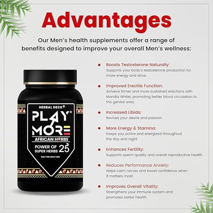 Image of Play Mor Powder for Men African Herbal Formula | Stamina, Vitality & Immunity | Supports Reproductive Health Naturally, 150gm