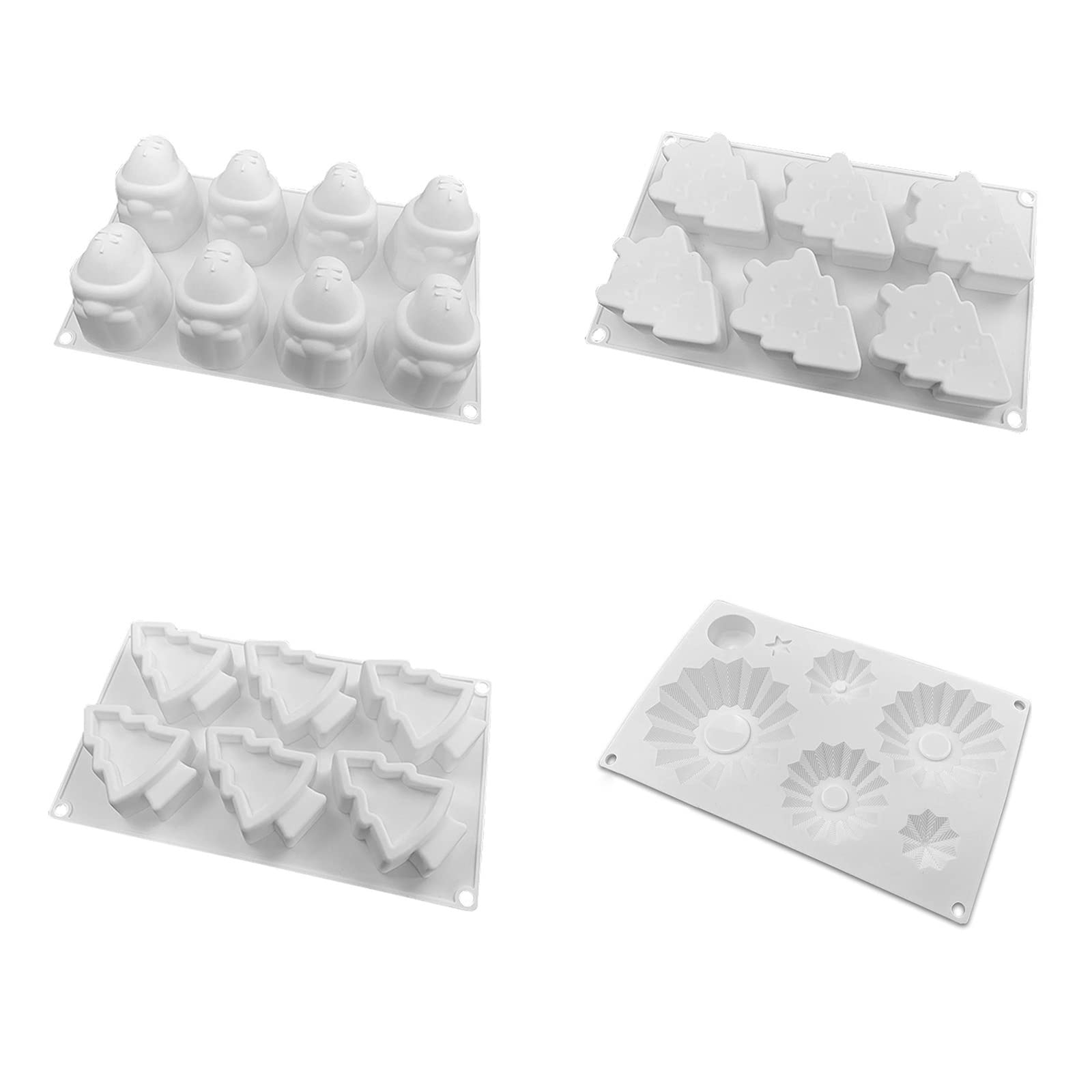 Moldes de silicona Moldes de fondant Molde de chocolate Árbol de Navidad/Navidad Hombres Material de silicona Accesorios for hornear for cocina Hornear Moldes de dulces de Navidad for chocolate ( Colo