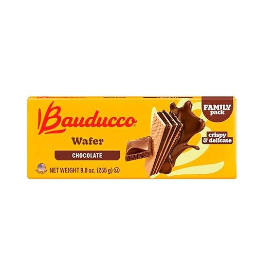 Bauducco Obleas de chocolate Galletas crujientes de oblea con 3 deliciosas e indulgentes capas decadentes de crema con sabor a chocolate, delicioso