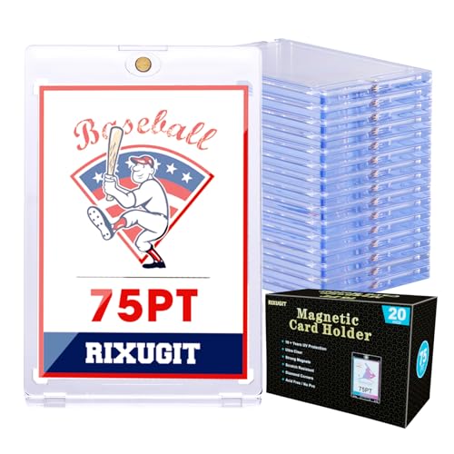 RIXUGIT 20 Pack 75pt One Touch Magnetic Card Holders for Trading Cards