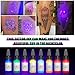8 Colors UV Tattoo Ink Set,15ml Professional Fluorescent Ink Glow in The Dark Tattoo Ink Blacklight Ink,0.5oz/Bottle Neon Tattoo Ink Invisible