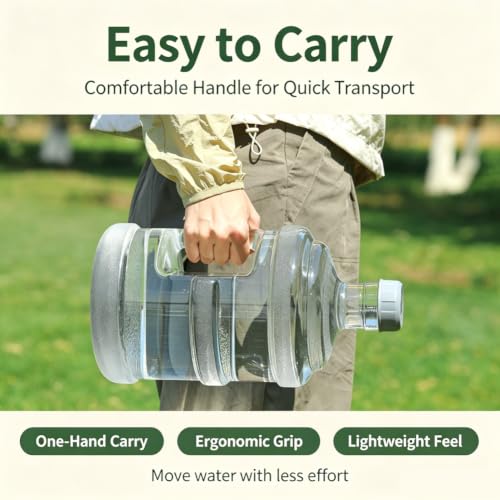 Botella de agua clara de 2 galones, recipiente portátil para almacenamiento de agua con asa, contenedor reutilizable de gran capacidad para camping al aire libre miniatura 6