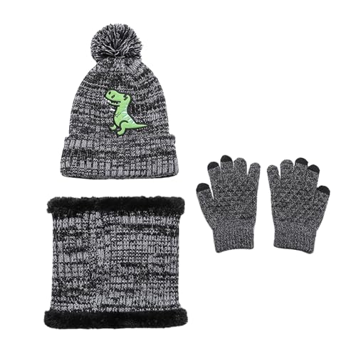 Gorro Bufanda Guantes Niños Invierno Traje Cálido 1-6 Años Ropa de Abrigo Infantil 6