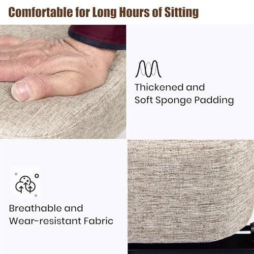 Image of EasyVibe 22 inch Extra Wide Power Lift Chair for Elderly - Compact Solid Wood & Breathable Fabric Electric Sit to Stand Chair, Motorized Upright Armchair for Seniors, Supports 280 lbs, Beige