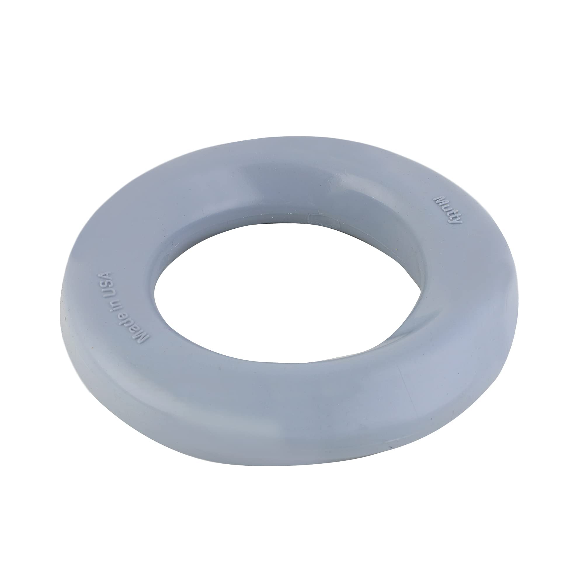Mutty Dog Masticar Anillo – Fabricado en Estados Unidos – Material duradero de grado alimenticio para masticar – Una comida donada a refugios de animales locales para cada juguete (gris)