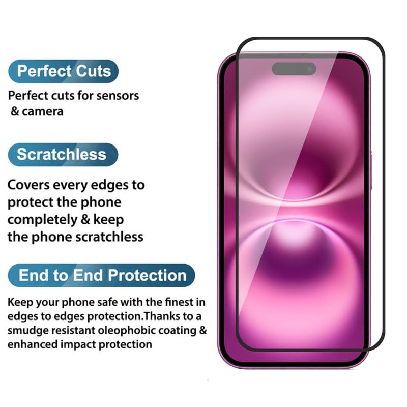 Image of Gorilla Extra Strong Premium HD+ ESD Anti Static Tempered Glass for Apple iPhone 16 Plus Edge to Edge Full Coverage Fingerprint and Oil Resistant with Easy Installation Kit