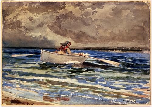 Cartel del lienzo Canottaggio de Winslow Homer, lona decorativa de 60x90cm