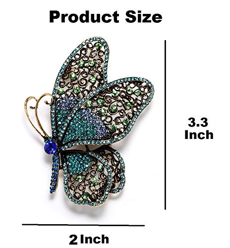 Image of Variety Styles Butterfly Brooch - Multi-Color Rhinestone Crystal Brooch Pin Cute Butterfly Shape Corsages Brooches Decoration Gift for Women