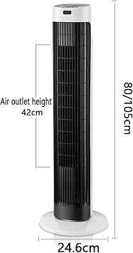 Portable Air Conditioner Silent Cooler, 80° Oscillating Bladeless Tower Fan with 3 Speeds & Modes for Bedroom Home Office