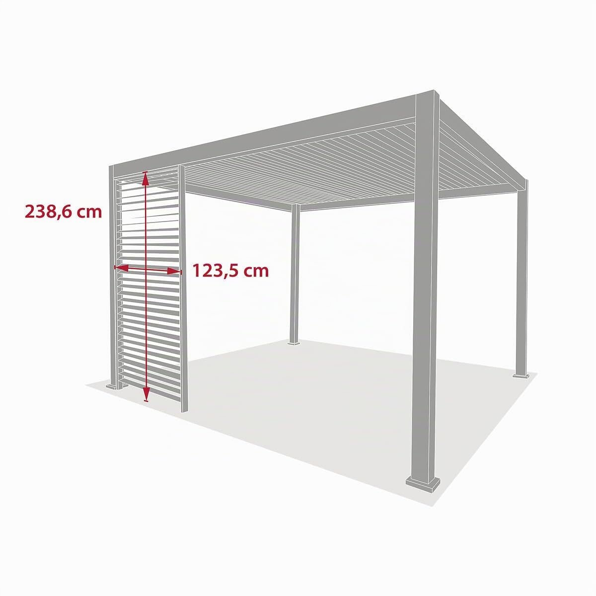 Hespéride - Persienne pour pergola bioclimatique Evora - 1/3 côté - 1,2 x 2,3 m Graphite