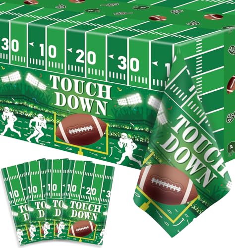 FVEOCR 4 Pack Football Party Tablecloths Sports Theme Party Set Table Covers Sports Table Cloth Football Tablecloth for Rectangle Tables Football Theme Birthday Supplies 51X86IN
