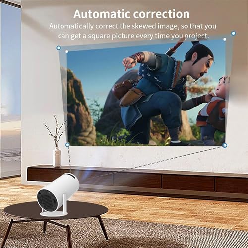 Toshionics 4K Smart HD Projector with Android, 120 ANSI Lumens, 180°, WiFi & Bluetooth, 130" Display, Dual 2.4G Wireless Bluetooth Controllers, 10k+ Video Games, HDMI, 360° Sound Experience (HY310)