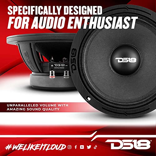 Image of DS18 PRO-ZXI8M 8 inch Car Audio Mid-Range Loudspeaker 600 Watts 8-Ohm (1 Speaker)