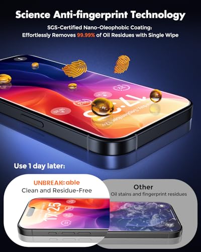 Image of UNBREAKcable for iPhone 15 Plus Screen Protector [Quick-Installation Box] 3-Pack 9H+ Hardness Shatterproof Tempered Glass [99.99% HD Clear] [Case Friendly] [Bubble Free] for iPhone 15 Plus 6.7 inch