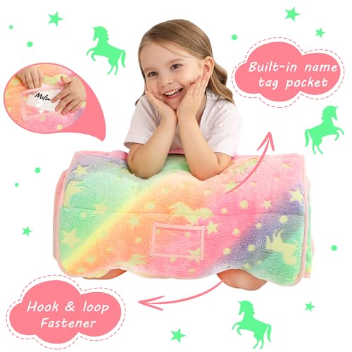 Image of Lasoftan Toddler Nap Mat with Pillow and Blanket, Extra Large Rolled Napping Mats,Slumber Bags for Boys Girls,Kids Sleeping Bag for Daycare, Preschool Travel Camping