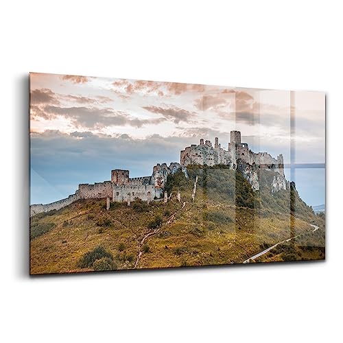 Verre d'art Wallfluent tableau de prestige Castle Spis 100x50cm