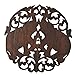 AeraVida Elaborate Circular Double Thai Elephant Hand Carved Teak Wood Wall Art