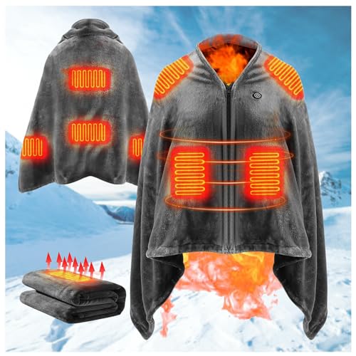 着る電気毛布 コードレス 洗える,150x80cm 3段階温度調整, 電気毛布 敷き シングル 通勤通学 屋外作業 軽量 男女兼用 防寒対策, 加熱毛布 冬のギフト 着る毛布 電気