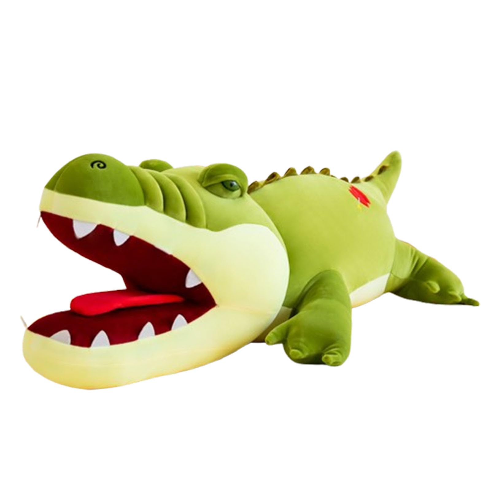 Riesen Krokodil Kuscheltier XXL, groß Grün Krokodil Stofftier Plüschtier mit offenem Maul, Krokodilkissen Plüschtier, Lustige Alligatoren-Plüschtiere Geschenk für Jungen und Mädchen (120cm,Grün)